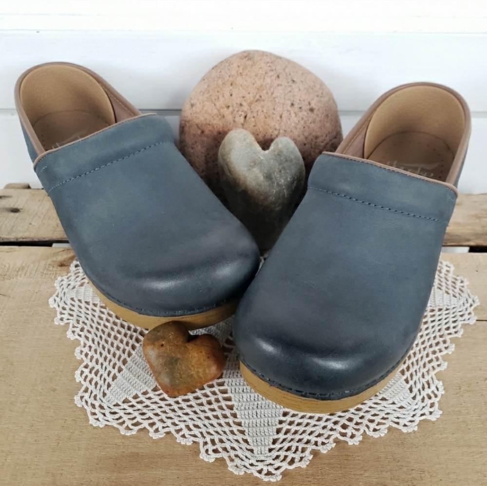 ⚘inQuire⚘AvaiLable!⚘Denim Dansko Pro Honey Clog Cottage Blue Burnished 38 39 40 - Picture 4 of 16